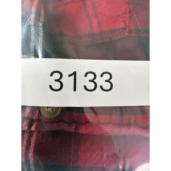 H&M Size 6 Fitted Plaid Casual Button Top Red Long Sleeve Pocket Collar - Picture 9 of 9